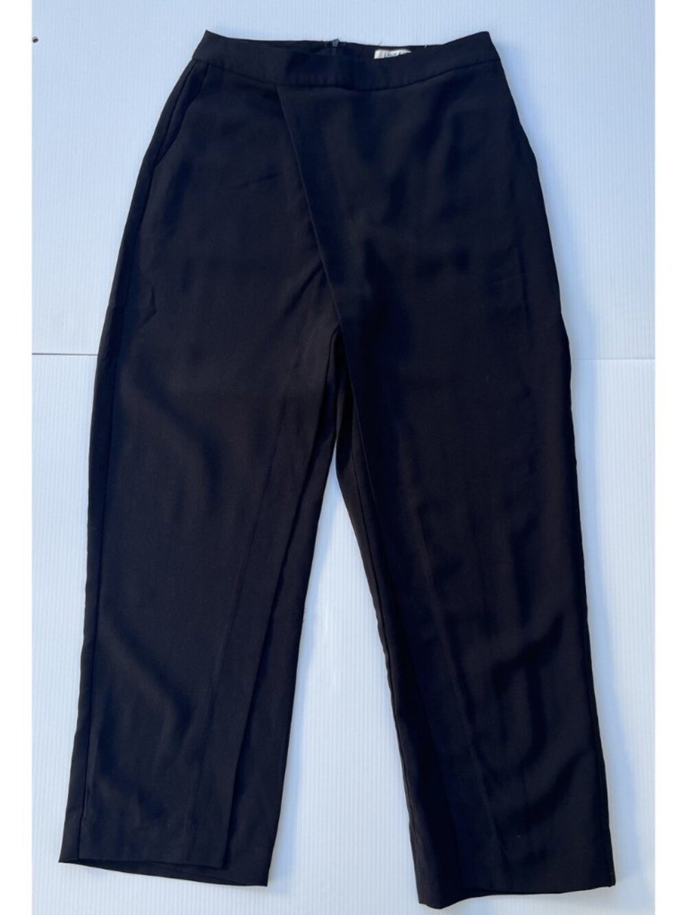 Love & Love Black Straight Leg Dress Pants S Faux Wrap